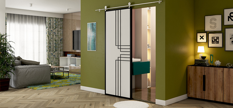sliding bathroom door installation in Prunedale